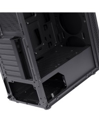 GABINETE GAMER VX GAMING VAUX COM JANELA EM VIDRO TEMPERADO - PRETO