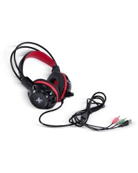 HEADSET VX GAMING TARANIS V2 P2 COM MICROFONE - PRETO E VERMELHO