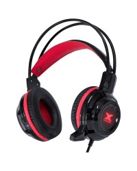 HEADSET VX GAMING TARANIS V2 P2 COM MICROFONE - PRETO E VERMELHO