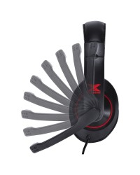 HEADSET GAMER VX GAMING V BLADE II USB COM MICROFONE RETRÁTIL E AJUSTE DE HASTE PRETO COM VERMELHO - GH200