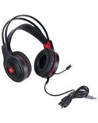 HEADSET GAMER VX GAMING LUGH LED VERMELHO USB COM MICROFONE FLEXIVEL - GH300