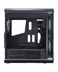 GABINETE MID-TOWER SOLARIS PRETO COM 2 FAN 20CM RGB COM FRONTAL E LATERAIS EM VIDRO TEMPERADO - SOLPTRGB2FV