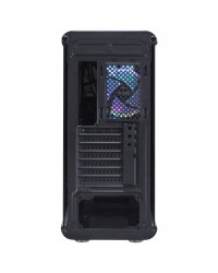 GABINETE MID-TOWER SOLARIS PRETO COM 2 FAN 20CM RGB COM FRONTAL E LATERAIS EM VIDRO TEMPERADO - SOLPTRGB2FV